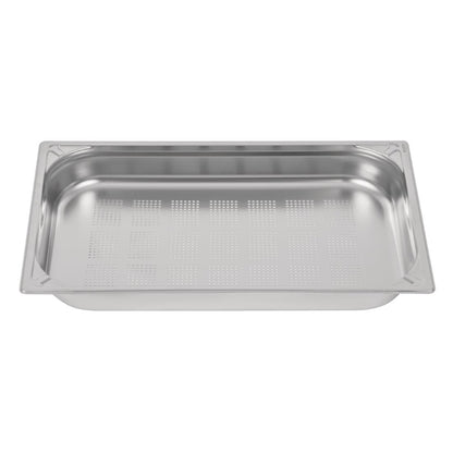 Vogue Heavy Duty Stainless Steel Perforated 1/1 Gastronorm Tray 65mm dw461