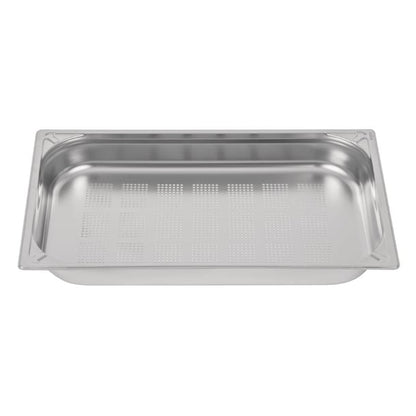 Vogue Heavy Duty Stainless Steel Perforated 1/1 Gastronorm Tray 65mm dw461