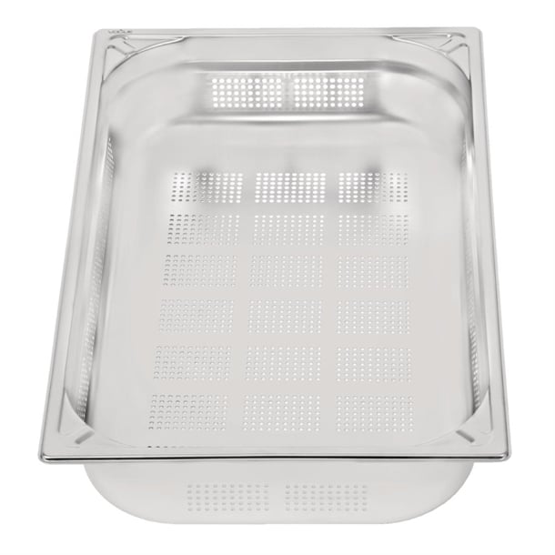 Vogue Heavy Duty Stainless Steel Perforated 1/1 Gastronorm Tray 100mm dw462