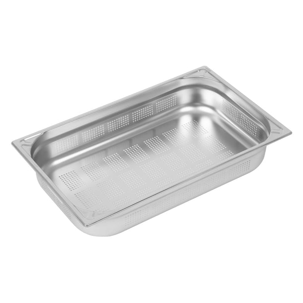 Vogue Heavy Duty Stainless Steel Perforated 1/1 Gastronorm Tray 100mm dw462