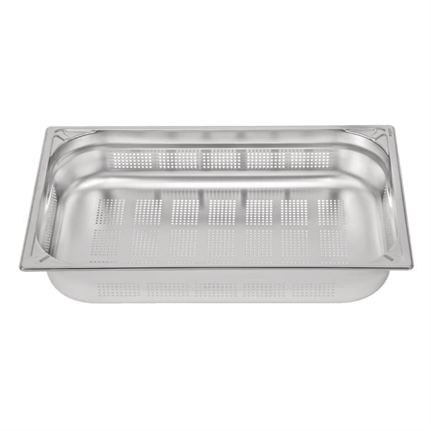 Vogue Heavy Duty Stainless Steel Perforated 1/1 Gastronorm Tray 100mm dw462