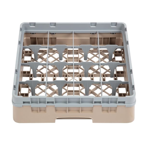 Cambro Camrack Beige 16 Compartments Max Glass Height 92mm dw550