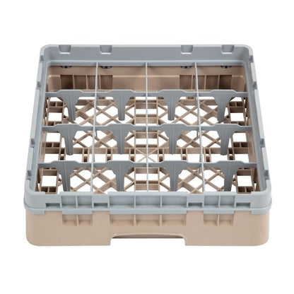 Cambro Camrack Beige 16 Compartments Max Glass Height 92mm dw550