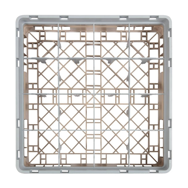 Cambro Camrack Beige 16 Compartments Max Glass Height 92mm dw550