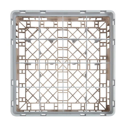 Cambro Camrack Beige 16 Compartments Max Glass Height 92mm dw550