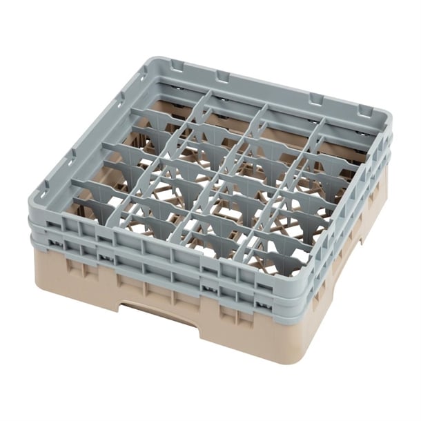 Cambro Camrack Beige 16 Compartments Max Glass Height 133mm dw551