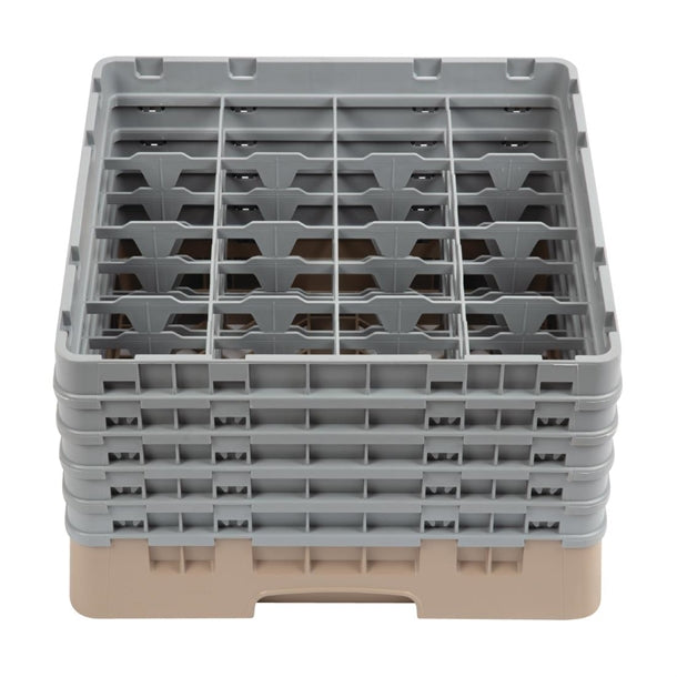 Cambro Camrack Beige 16 Compartments Max Glass Height 257mm dw552
