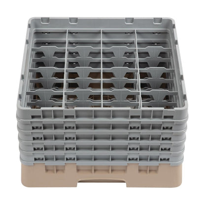 Cambro Camrack Beige 16 Compartments Max Glass Height 257mm dw552