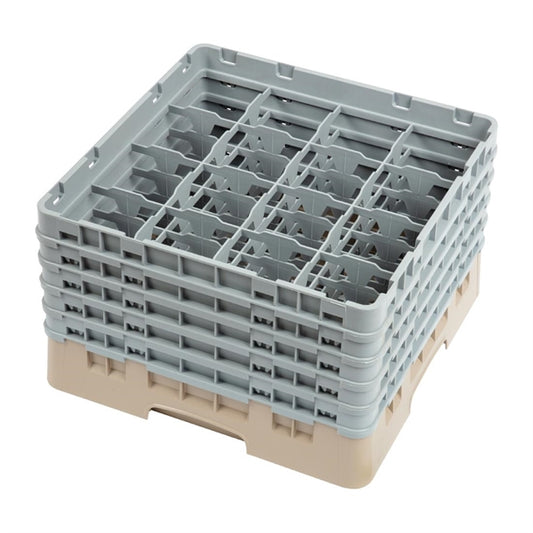 Cambro Camrack Beige 16 Compartments Max Glass Height 257mm dw552