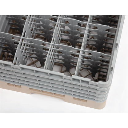 Cambro Camrack Beige 16 Compartments Max Glass Height 257mm dw552