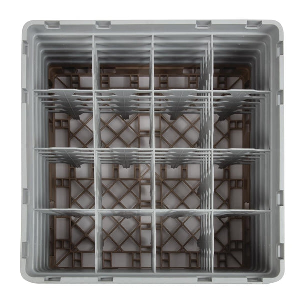 Cambro Camrack Beige 16 Compartments Max Glass Height 257mm dw552