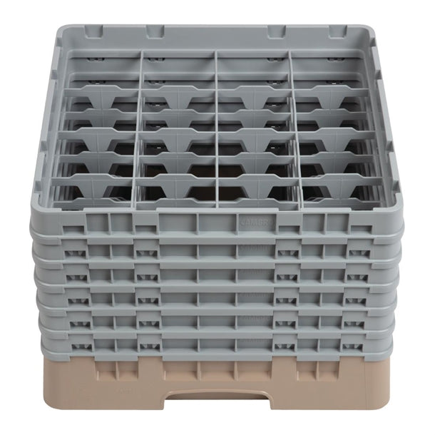 Cambro Camrack Beige 16 Compartments Max Glass Height 298mm dw553