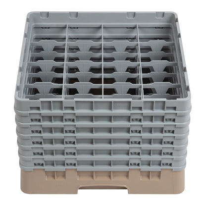 Cambro Camrack Beige 16 Compartments Max Glass Height 298mm dw553