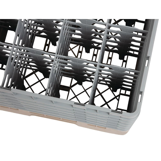 Cambro Camrack Beige 16 Compartments Max Glass Height 298mm dw553