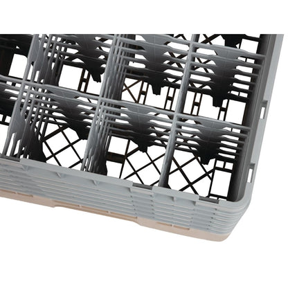 Cambro Camrack Beige 16 Compartments Max Glass Height 298mm dw553