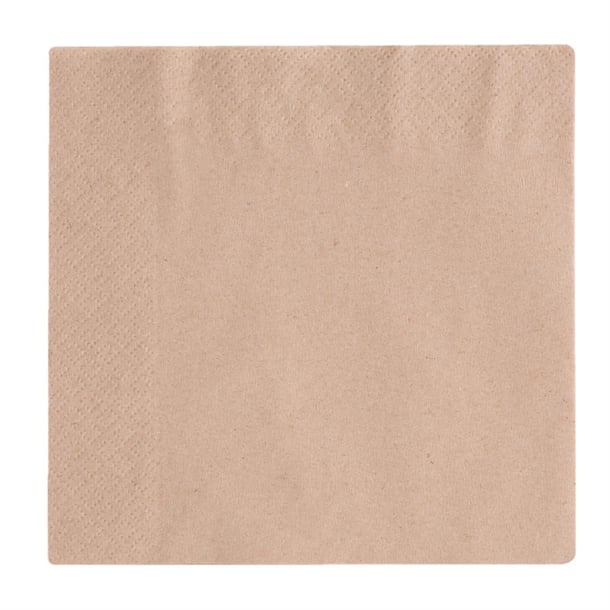 Vegware Recycled Lunch Napkin Kraft 33x33cm 2ply 1/4 Fold (2000 Pack) dw621
