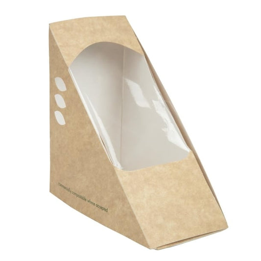 Vegware Compostable Kraft Sandwich Wedges 65mm (500 Pack) dw624