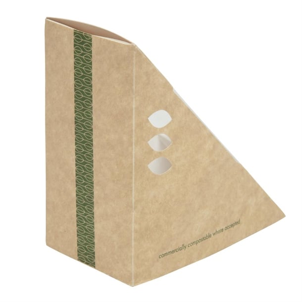 Vegware Compostable Kraft Sandwich Wedges 65mm (500 Pack) dw624