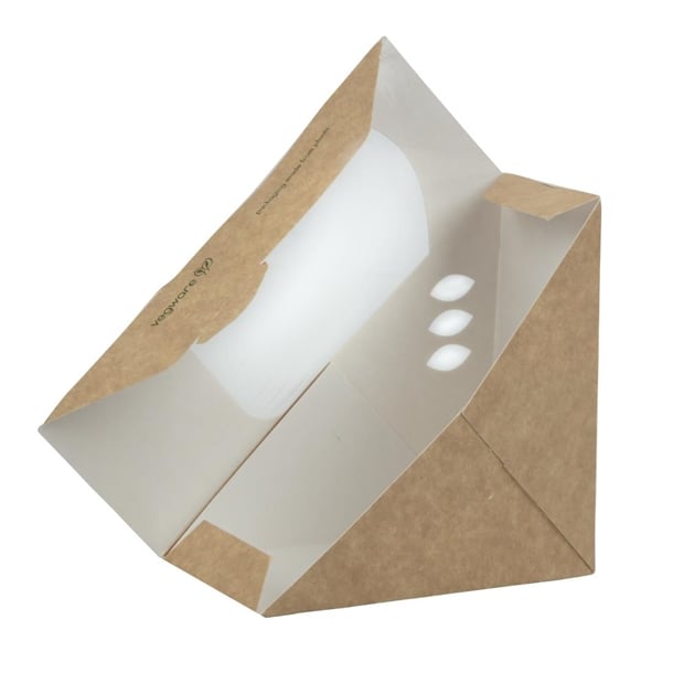 Vegware Compostable Kraft Sandwich Wedges 65mm (500 Pack) dw624