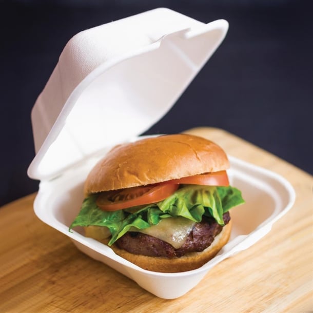 Vegware Compostable Bagasse Burger Boxes 152mm (500 Pack) dw625