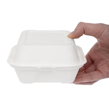 Vegware Compostable Bagasse Burger Boxes 152mm (500 Pack) dw625