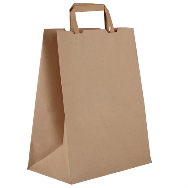 Vegware Compostable Recycled Paper Carrier Bags Large (250 Pack) dw628