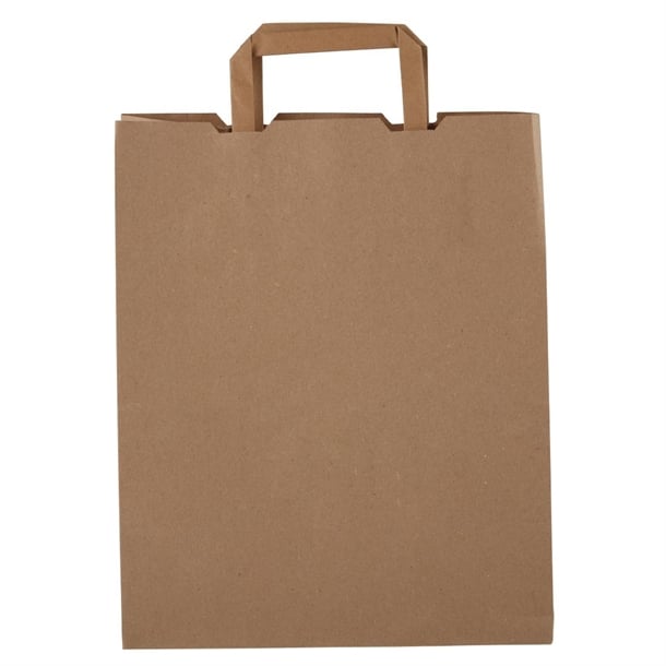 Vegware Compostable Recycled Paper Carrier Bags Large (250 Pack) dw628