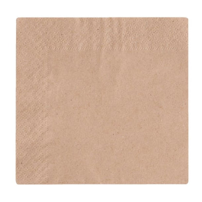Vegware Recycled Cocktail Napkin Kraft 24x24cm 2ply 1/4 Fold (4000 Pack) dw629