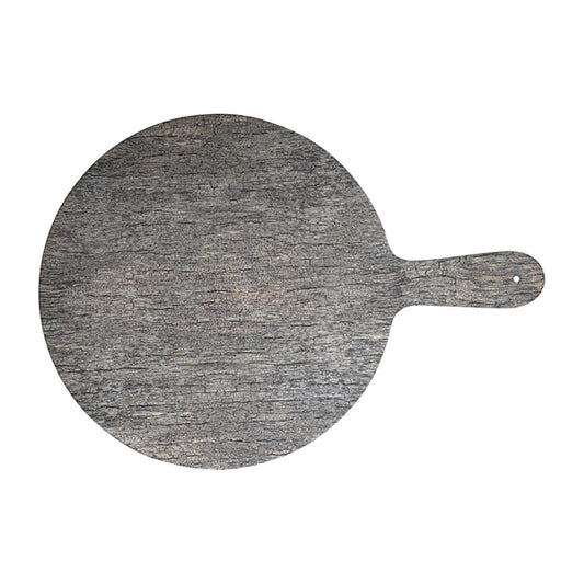 Churchill Alchemy Buffet Handled Melamine Round Paddle Boards Distressed Wood 450mm (4 Pack) dw762