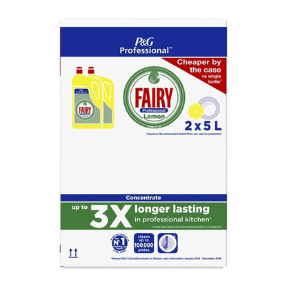 Fairy Professional Washing Up Liquid Lemon 5Ltr (2 Pack) dx553