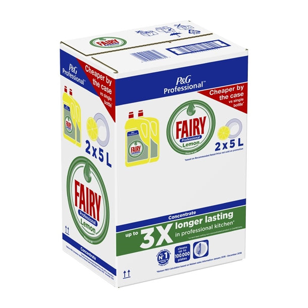 Fairy Professional Washing Up Liquid Lemon 5Ltr (2 Pack) dx553