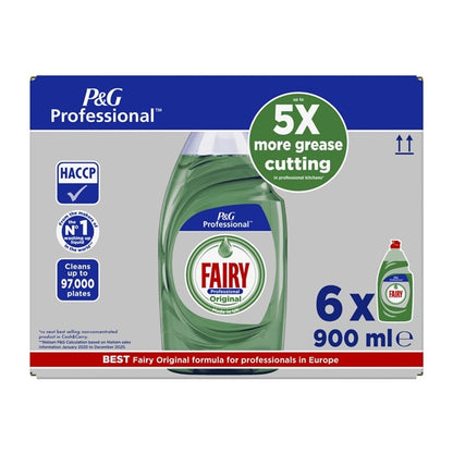 Fairy Professional Concentrated Washing Up Liquid Original 900ml (6 Pack) dx556