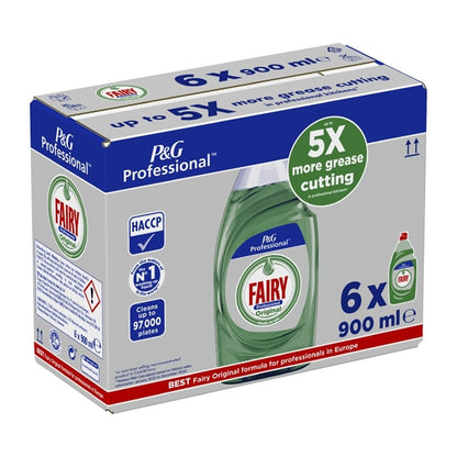 Fairy Professional Concentrated Washing Up Liquid Original 900ml (6 Pack) dx556