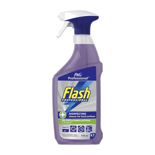 Flash Professional Disinfecting Cleaning Spray for Food Surfaces 750ml (6 Pack) dx563