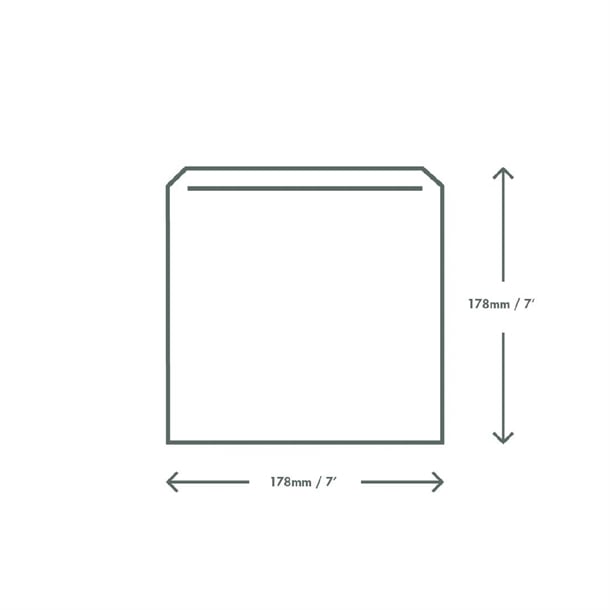 Vegware Compostable Paper Sandwich Bags Kraft - 7x7" (1000 pack) dx575