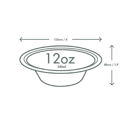 Vegware Compostable Nourish Moulded Fibre Bowls Natural 12oz/340ml (500 Pack) dx581