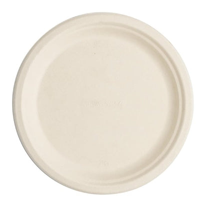 Vegware Compostable Nourish Moulded Fibre Plates Natural 9"/226mm (500 Pack) dx583