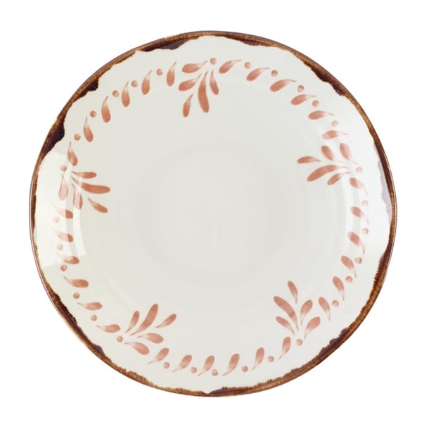 Dudson Harvest Mediterranean Terracotta Organic Coupe Bowls 250mm (12 Pack) dx879