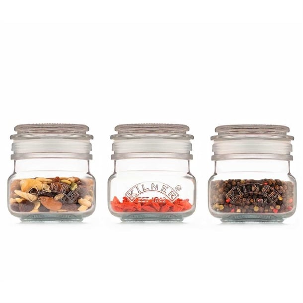 Kilner Square Push Top Jars 250ml (3 Pack) dx953