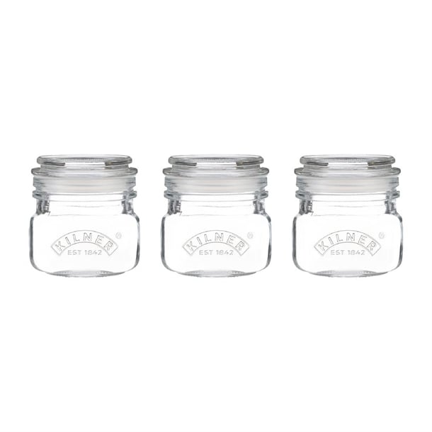 Kilner Square Push Top Jars 250ml (3 Pack) dx953