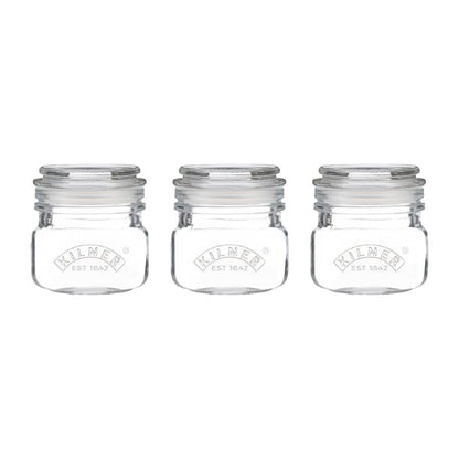 Kilner Square Push Top Jars 250ml (3 Pack) dx953