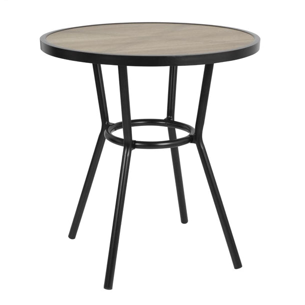 Bolero Marston Round Outdoor Table Black 700mm dx986