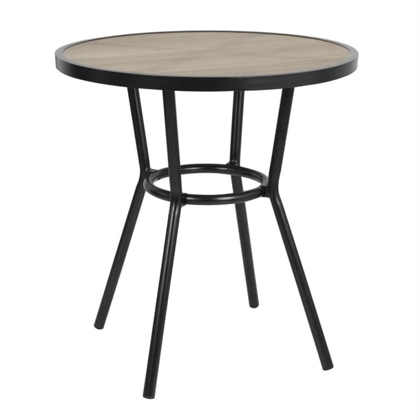 Bolero Marston Round Outdoor Table Black 700mm dx986