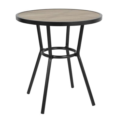 Bolero Marston Round Outdoor Table Black 700mm dx986