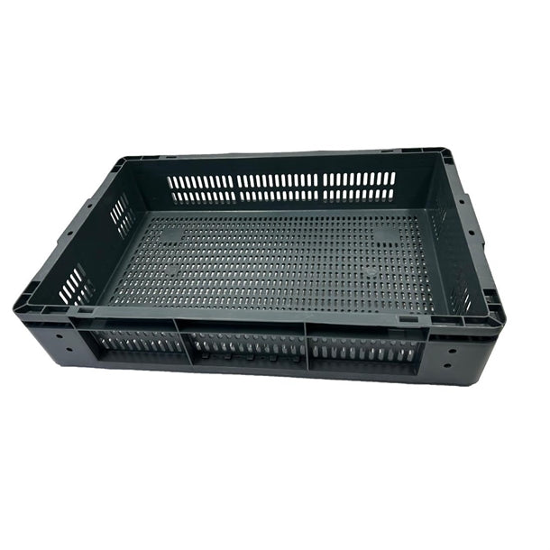 Vogue Perforated Plastic Storage Crate 600x400x120mm dx999