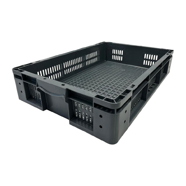 Vogue Perforated Plastic Storage Crate 600x400x120mm dx999