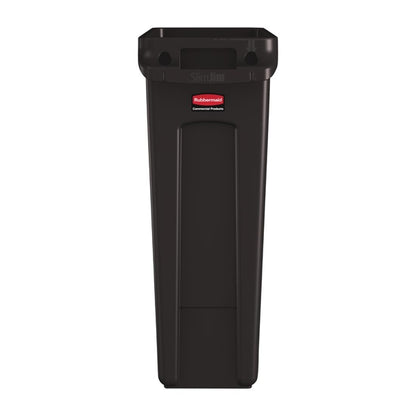 Rubbermaid Slim Jim Bin with Venting Channels Brown 87Ltr dy110