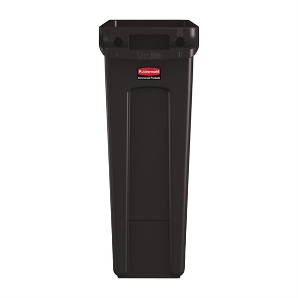 Rubbermaid Slim Jim Bin with Venting Channels Brown 87Ltr dy110