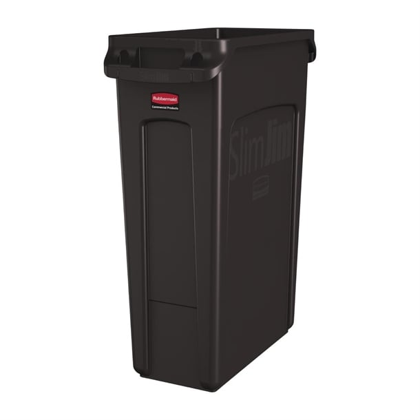 Rubbermaid Slim Jim Bin with Venting Channels Brown 87Ltr dy110