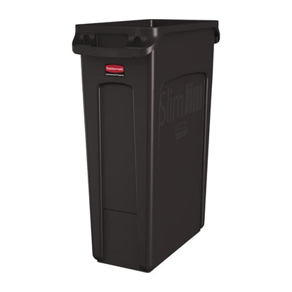 Rubbermaid Slim Jim Bin with Venting Channels Brown 87Ltr dy110